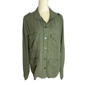 NY‎ & Co olive green cargo utility lightweight jacket blazer, L